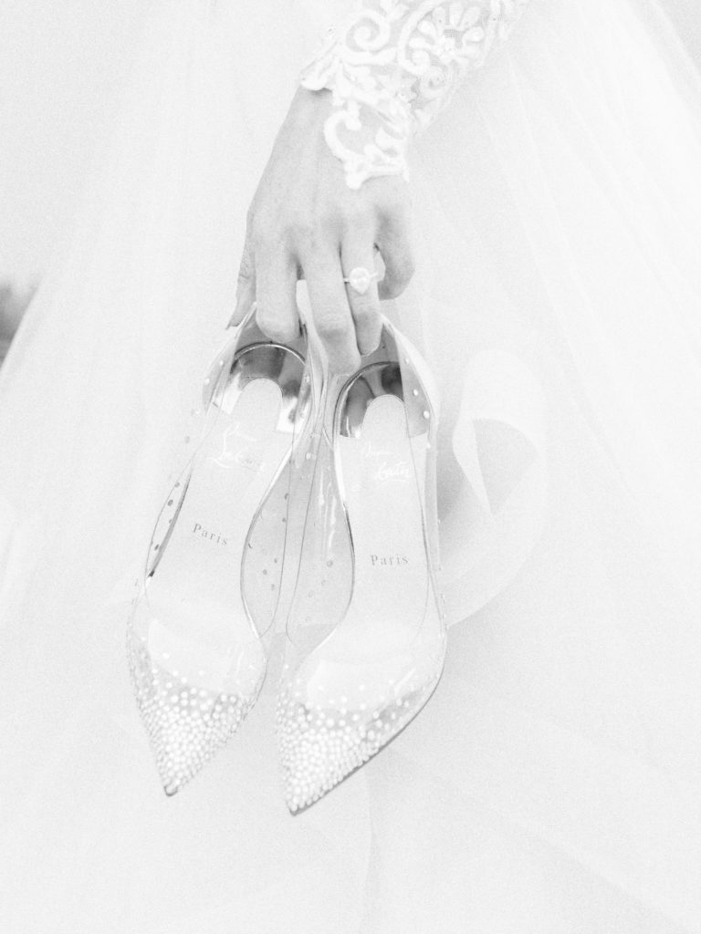 wedding shoes in black and white