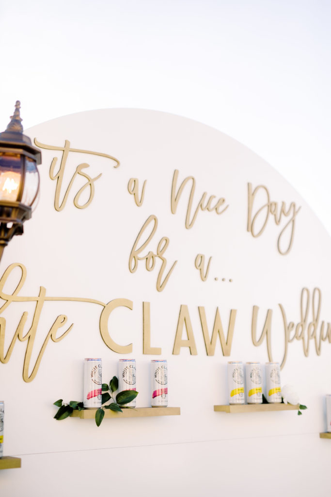 White claw wedding bar
